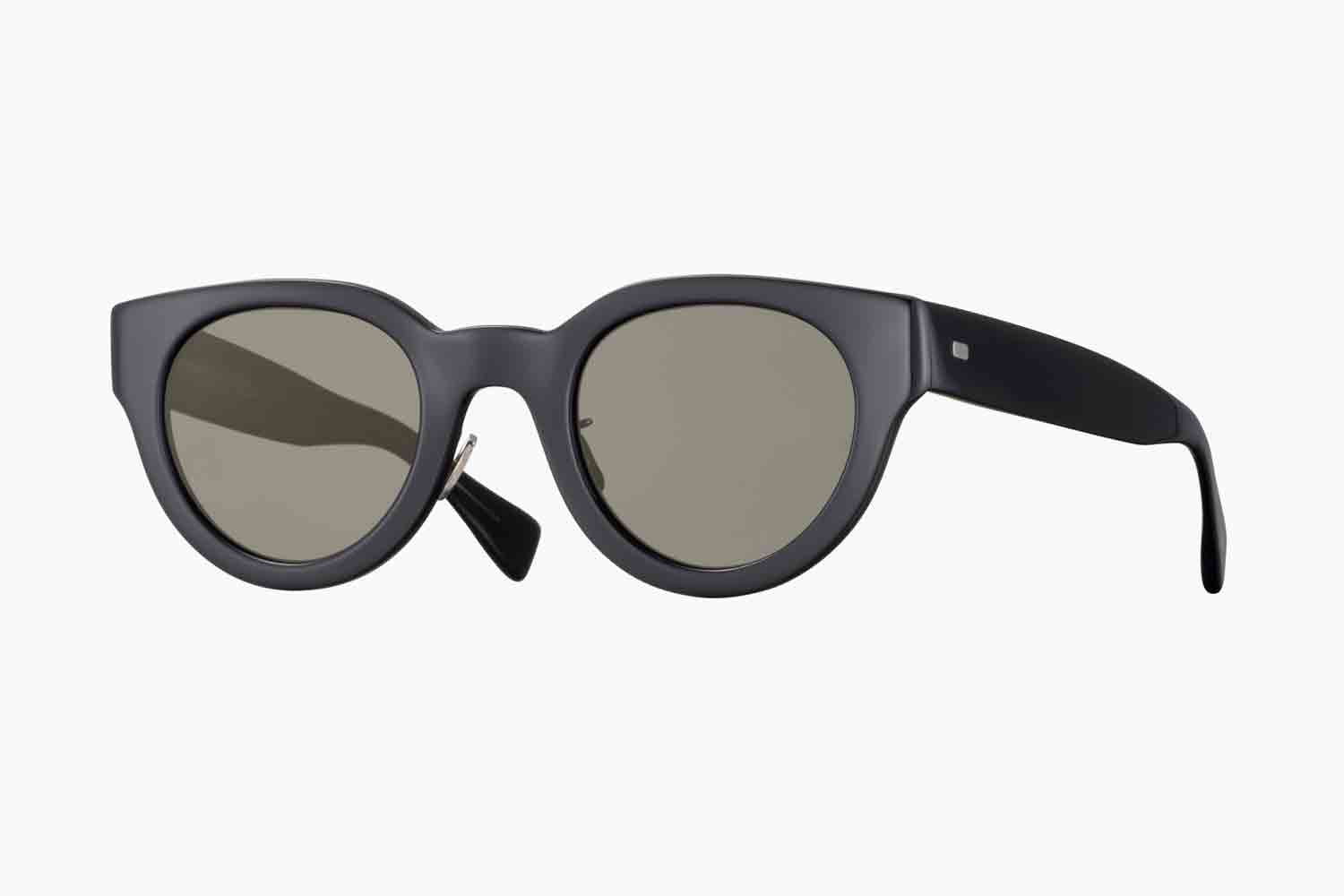 【即完モデル】EYEVAN 7285 Black Sunglasses (六角)メンズ