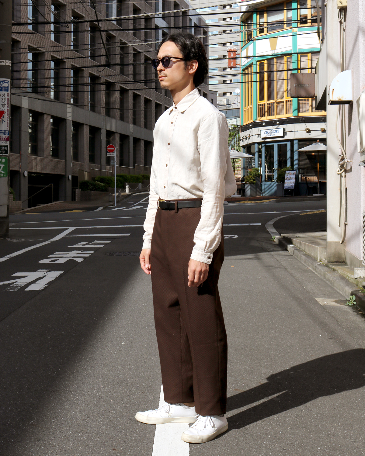 NEAT Cotton Kersey｜Brown - Tapered-