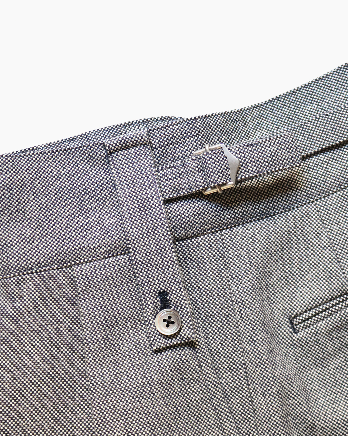 NEAT｜AWC WOOL COTTON OXFORD｜BELTLESS - Navy｜PRODUCT｜Continuer 