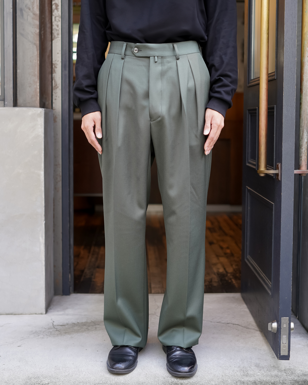 Back Satin Gabardine｜WIDE TYPE Ⅰ - Olive｜NEAT