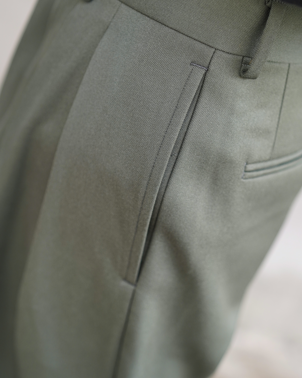 Back Satin Gabardine｜WIDE TYPE Ⅰ - Olive｜NEAT